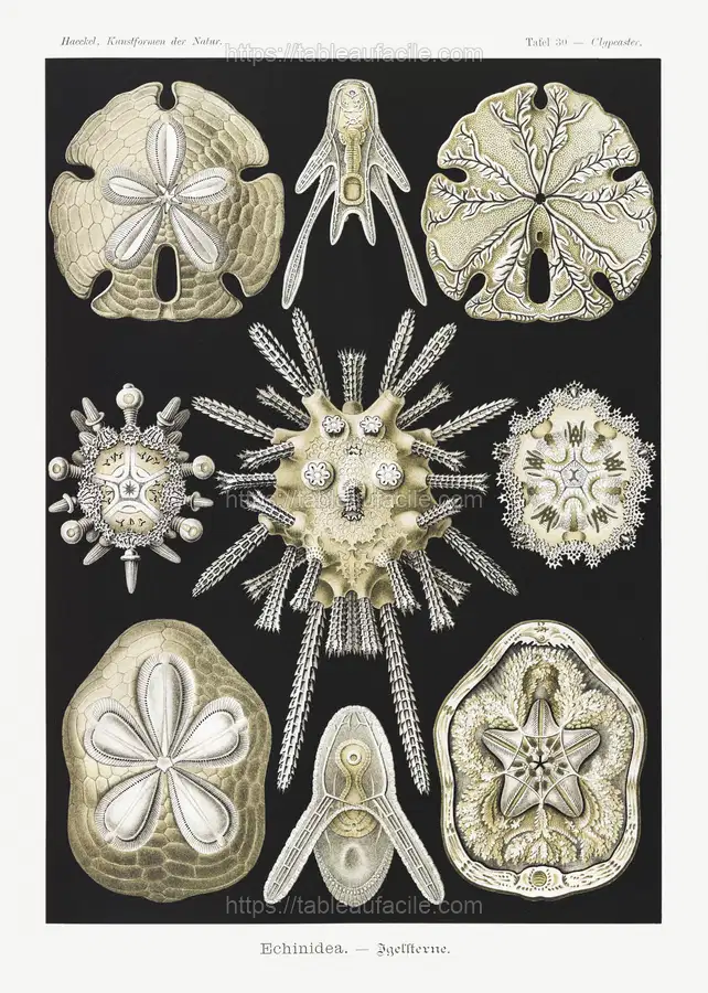 Echinidea–Igelsterne from Kunstformen der Natur (1904) by Ernst Haeckel apercu