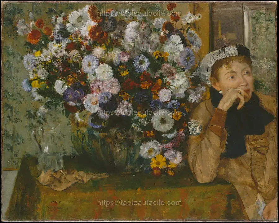 Edgar Degas_s A Woman Seated beside a Vase of Flowers apercu