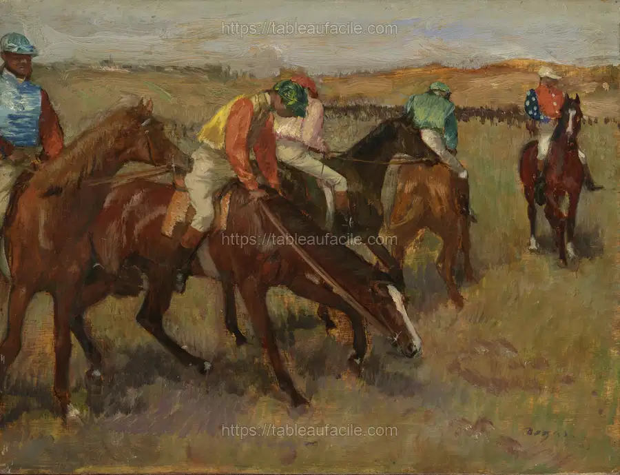 Edgar Degas_s Before the Race, (c. 1882) famous painting. apercu