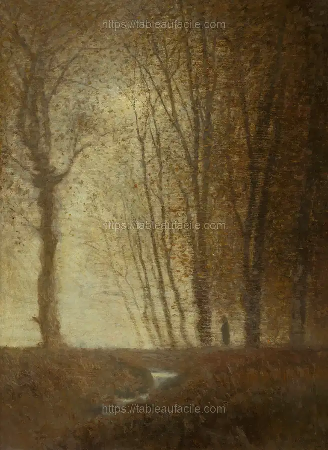 Edge of the forest in the moonlight by Ladislav Mednyánszky apercu