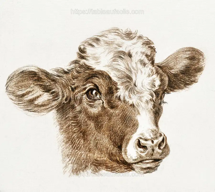 Head of a cow by Jean Bernard apercu