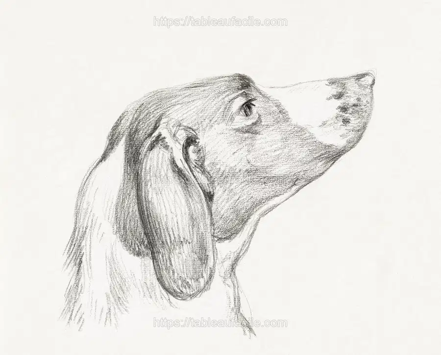 Head of a dog (1812) by Jean Bernard apercu