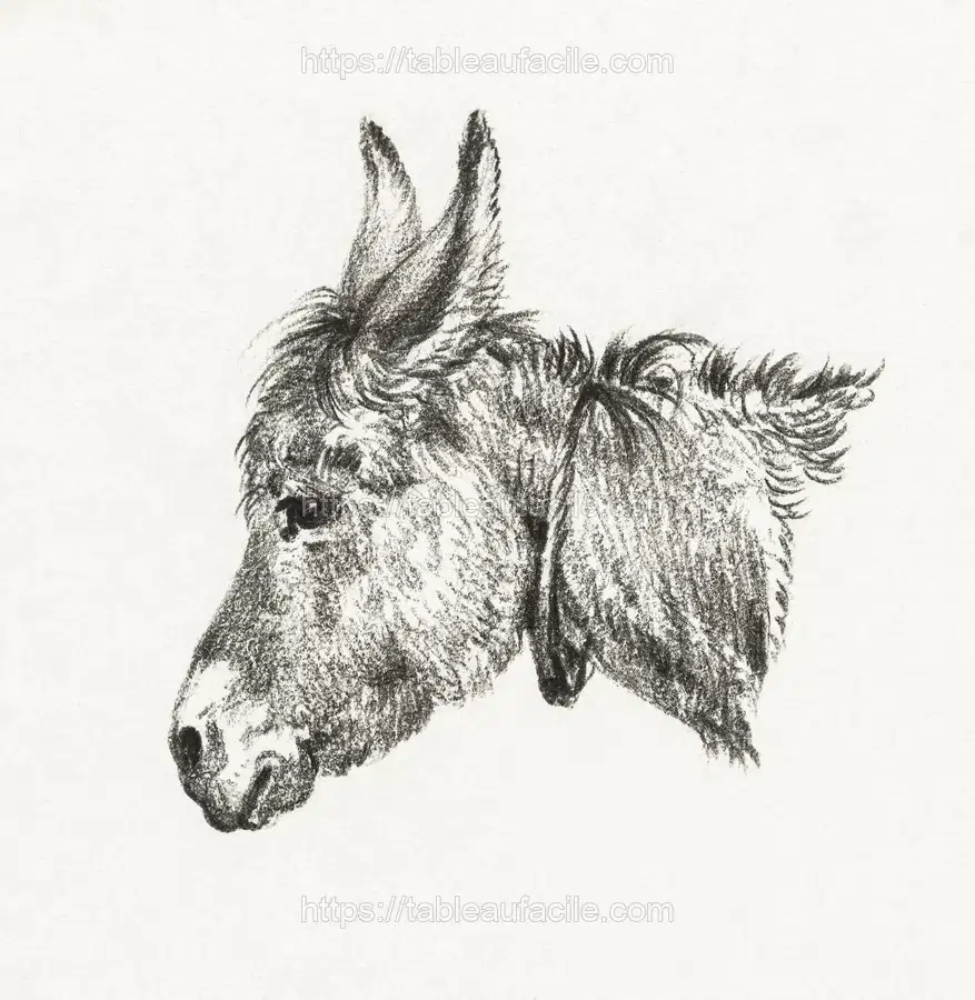Head of a donkey (1818) by Jean Bernard apercu