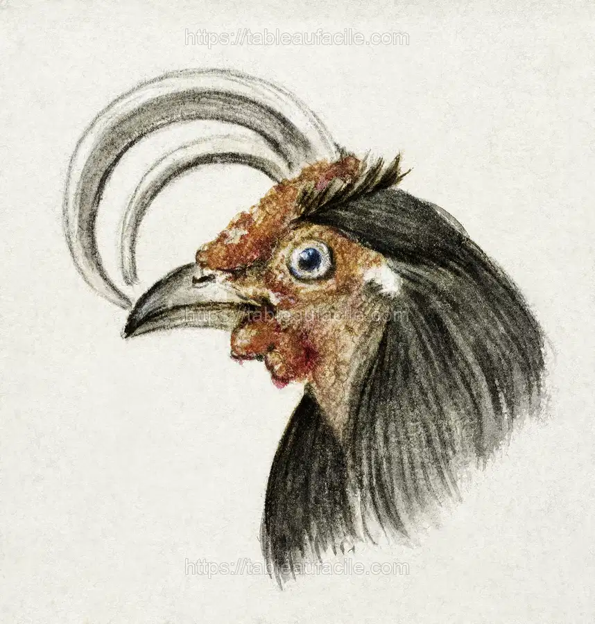 Head of a rooster (1816) by Jean Bernard apercu