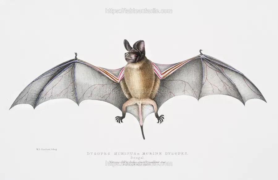 Murine Dysopes (Dysopes Murinus) from Illustrations of Indian zoology (1830-1834) by John Edward Gray apercu