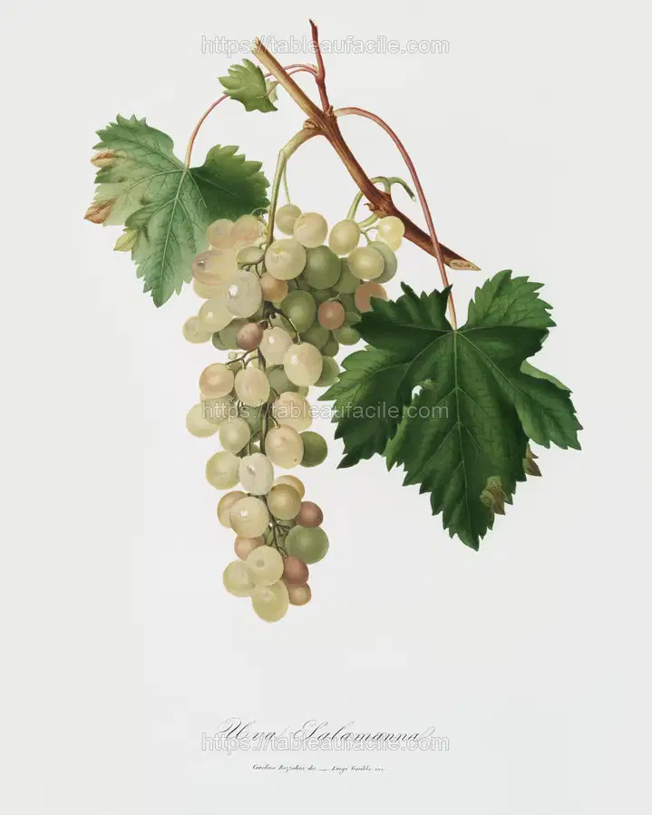 Muscat grape (Vitis vinifera Moscata) from Pomona Italiana (1817 - 1839) by Giorgio Gallesio apercu