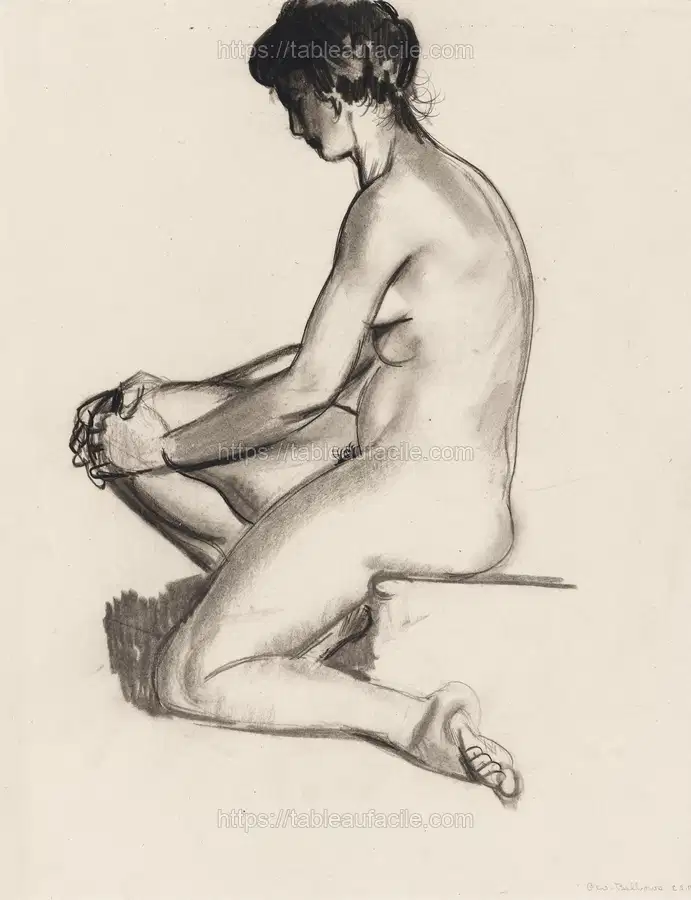 Naked woman posing sensually, vintage erotic art. Nude Woman by George Wesley Bellows apercu