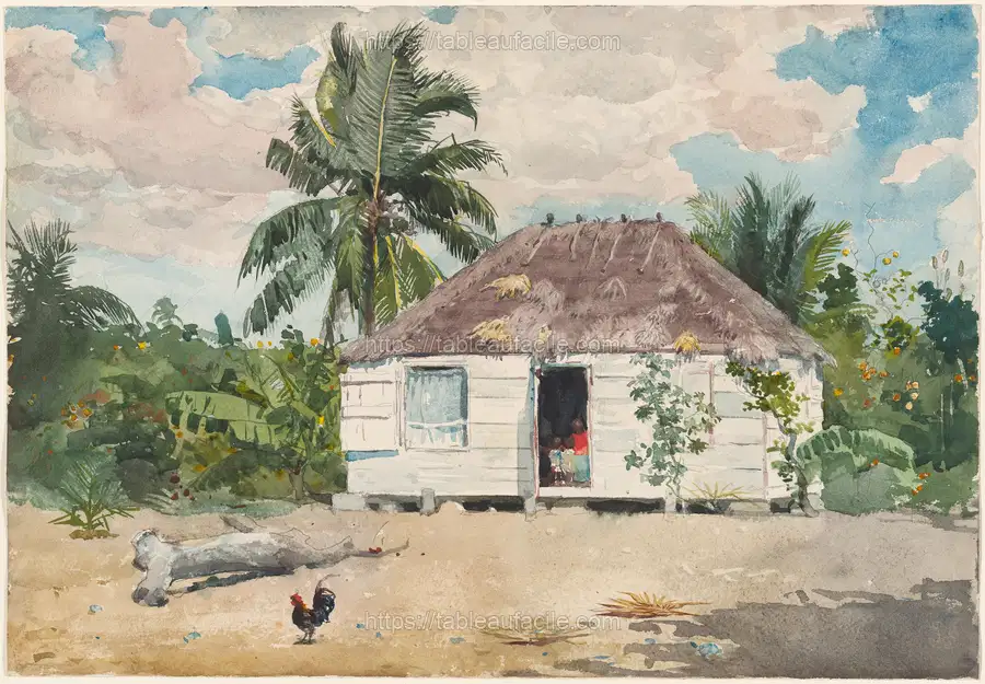 Native hut at Nassau (1885) by Winslow Homer apercu