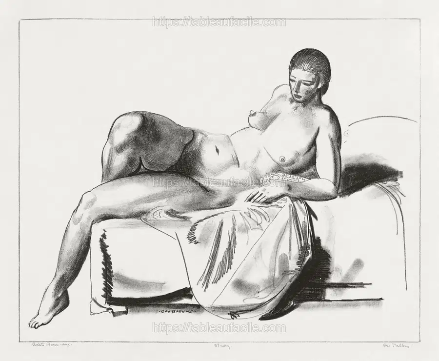 Nude study, classic on a couch (1923–1924) by George Wesley Bellows apercu