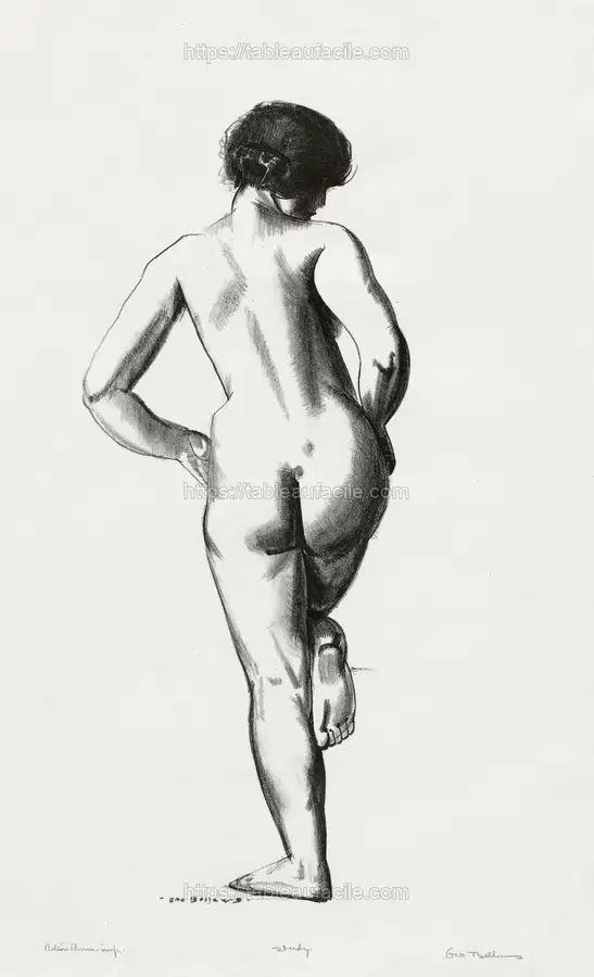 Nude study, girl standing on one foot (1923–1924)  by George Wesley Bellows apercu