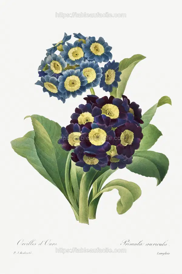 Primula Auricula (1827) by Pierre-Joseph Redouté apercu