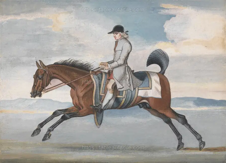 Racehorse at Exercise, Ridden by a Training-Groom apercu