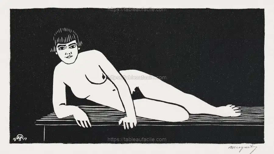 Reclining nude figure (Liggend naaktfiguur) (1917 by Samuel Jessurun de Mesquita apercu