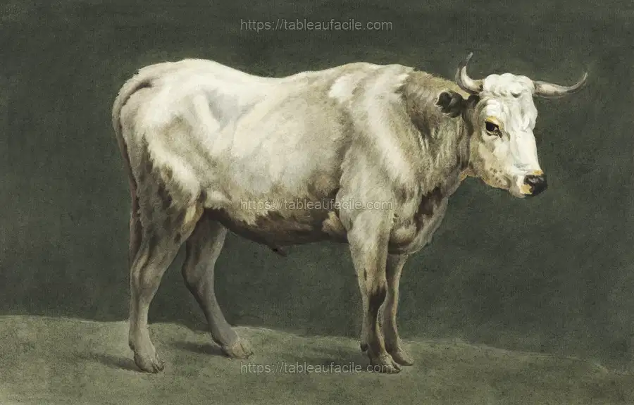 Standing bull painting by Jean Bernard apercu
