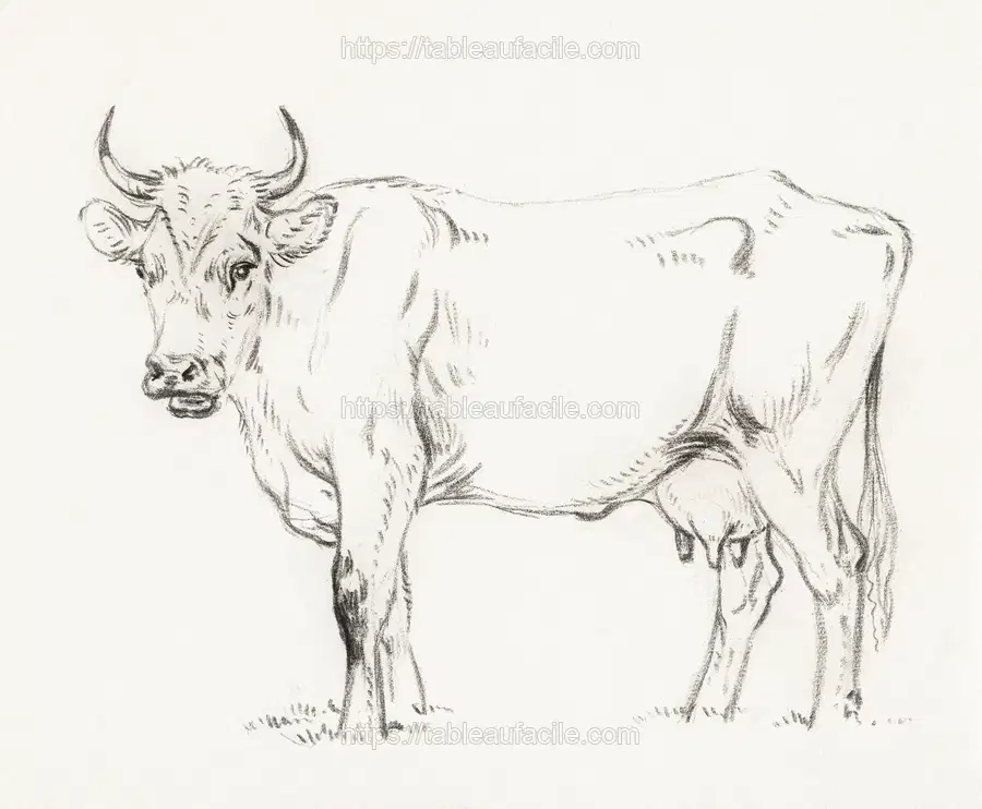 Standing cow (1828) by Jean Bernard apercu