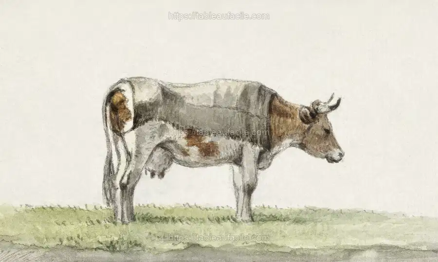 Standing cow with blanket (1816) by Jean Bernard 3b apercu
