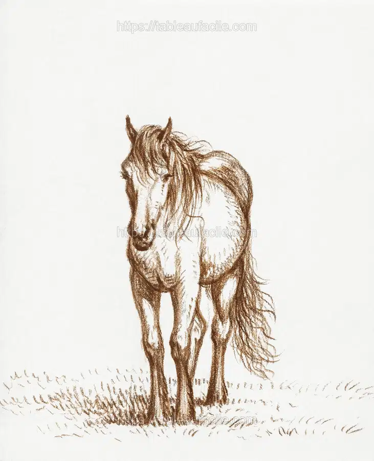 Standing horse (1816) by Jean Bernard apercu