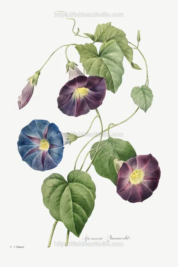 Star-glory Morning–glory (1827) by Pierre-Joseph Redouté and Henry Joseph Redouté apercu