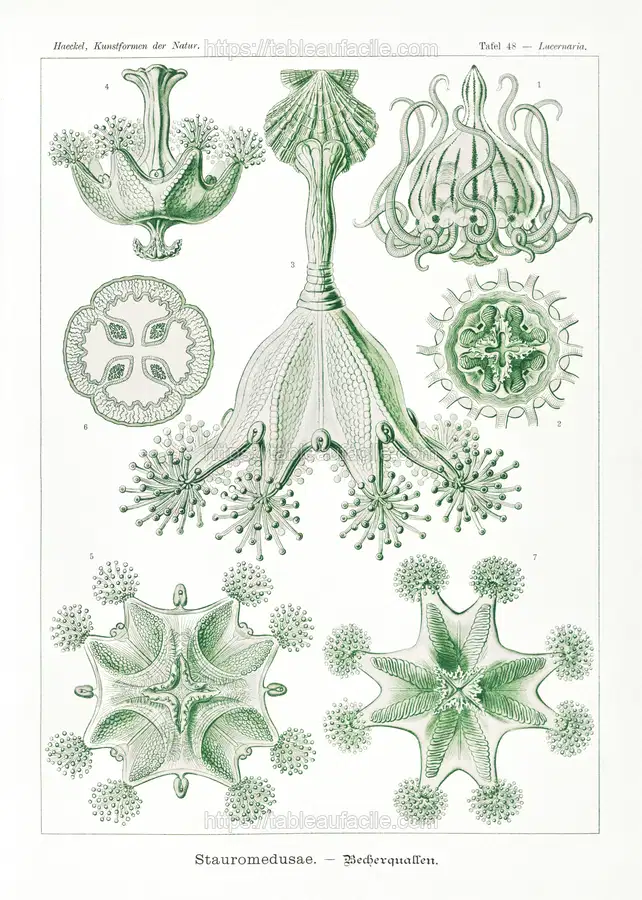 Stauromedusae–Becherquallen from Kunstformen der Natur (1904) by Ernst Haeckel apercu