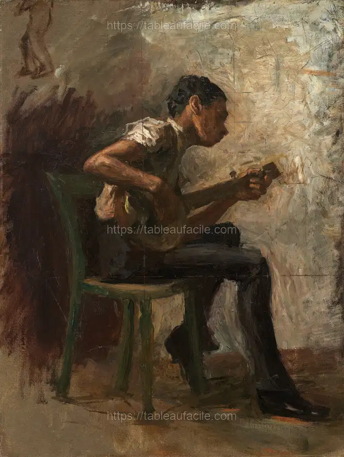 Study for Boy Dancing The Banjo Player (ca. 1877) by Thomas Eakins apercu