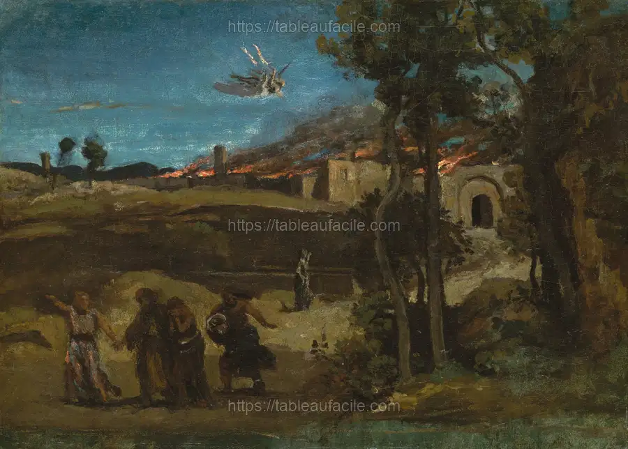 Study for The Destruction of Sodom by Camille Corot apercu