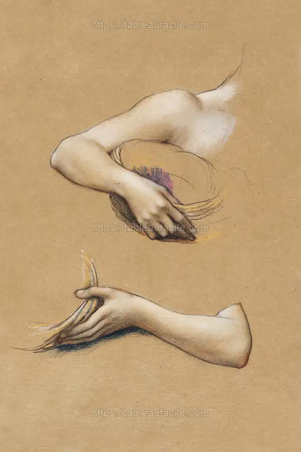 Study of Arms for The Cadence of Autumn (1905) by Evelyn De Morgan apercu