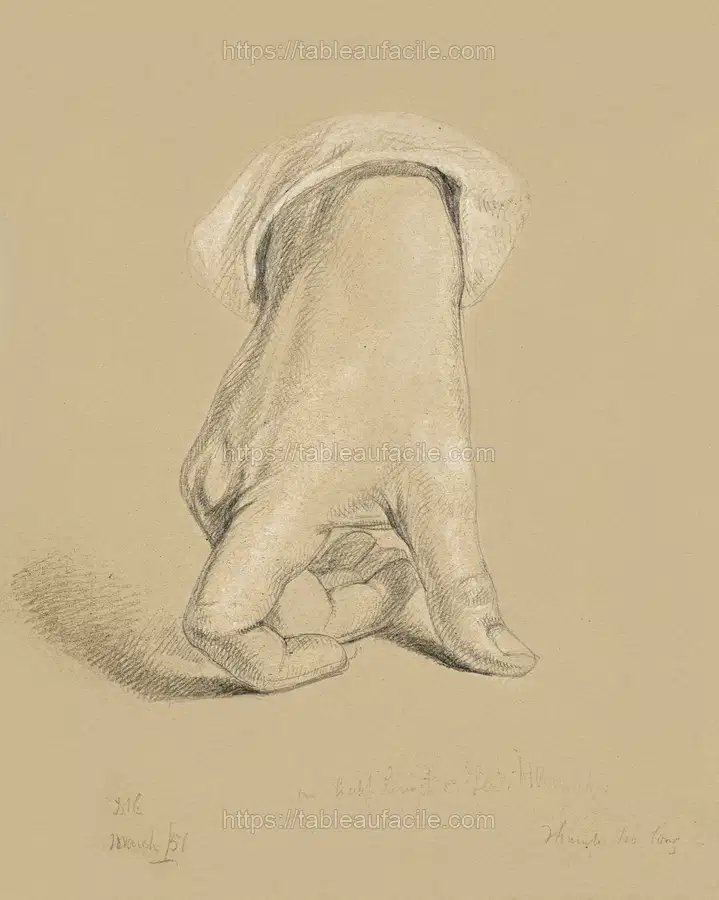 Study of Right Hand of Alexander Hamilton (1851) by daniel huntington apercu