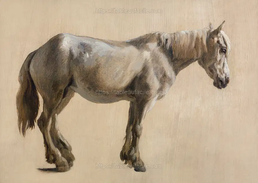 Study of a Grey Horse (ca. 1800)  by Jacques–Laurent Agasse apercu
