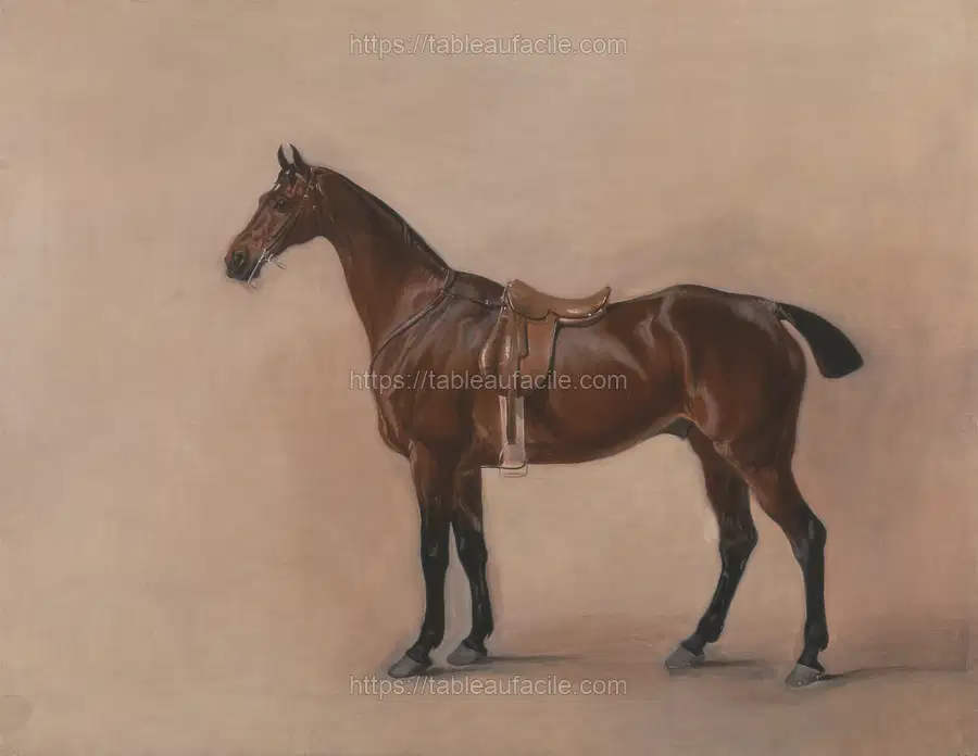 Study of a Saddled Bay Hunter (1828) by John Ferneley apercu
