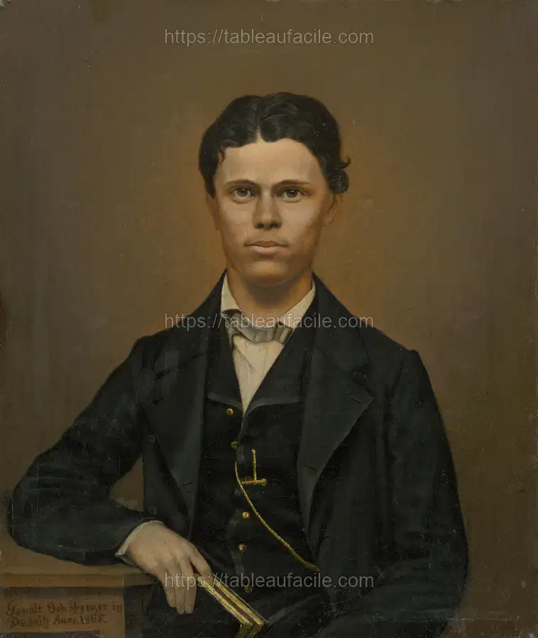 Study of a portrait of a young man with a book apercu