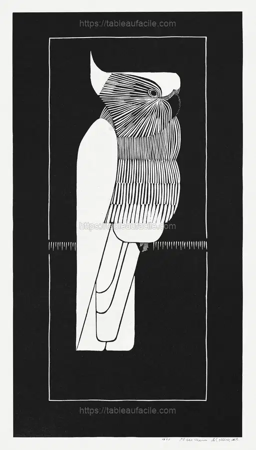 Sulphur–crested cockatoo (Kroonkaketoe) (1924)  by Samuel Jessurun de Mesquita apercu