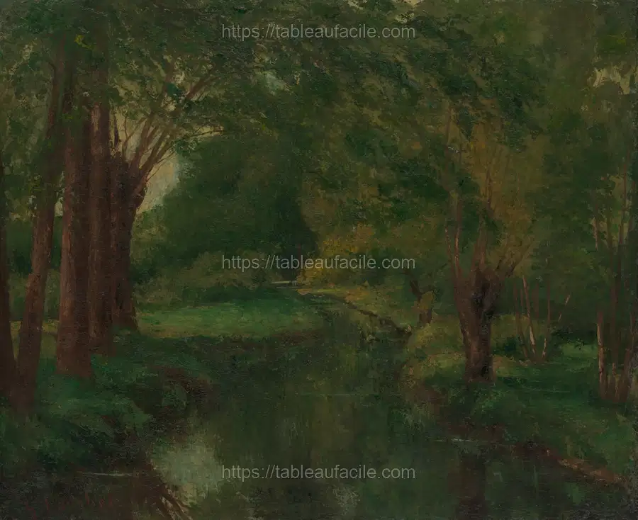 A Brook in a Clearing (possibly Brook, Valley of Fontcouverte_ Study) by Gustave Courbe apercu