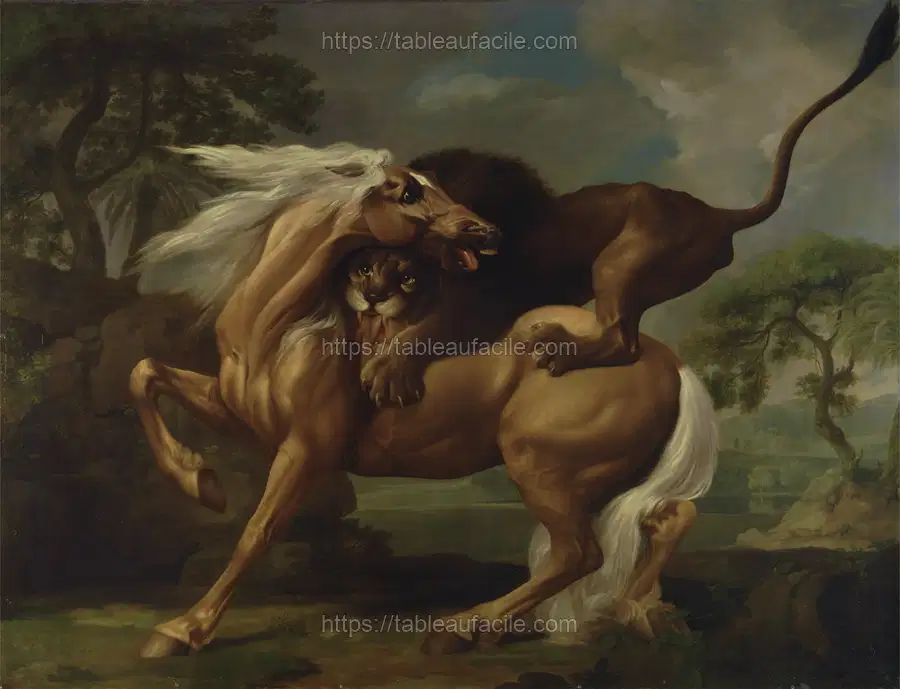 A Lion Attacking a Horse (1762)  George Stubbs apercu