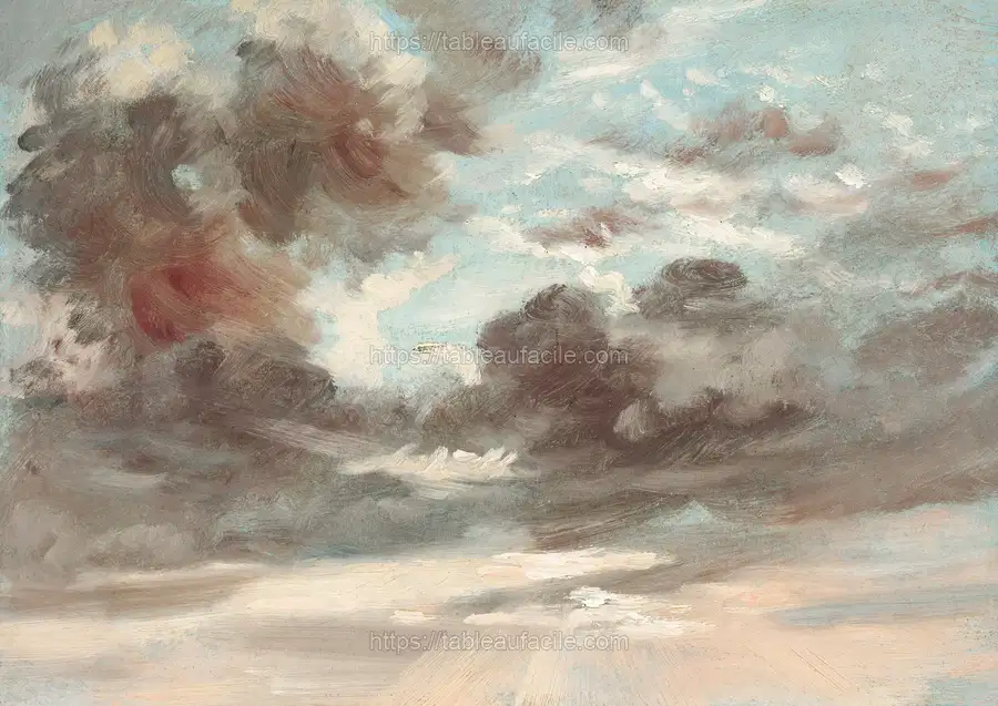 Cloud Study, Stormy Sunset (1821-1822) painting by John Constable apercu