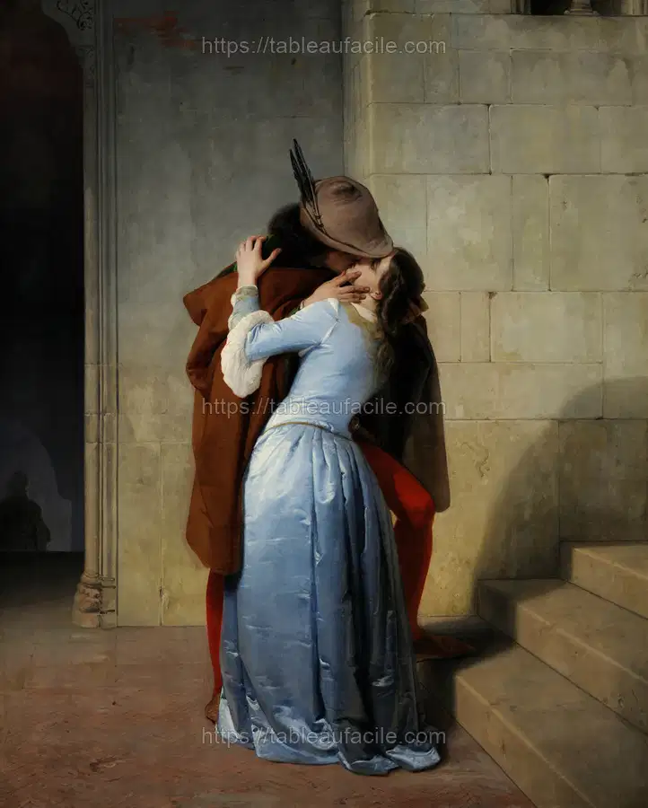 El Beso (Pinacoteca de Brera, Milán, 1859) apercu