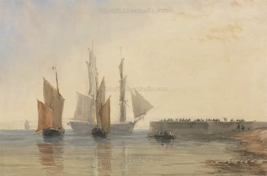 Entrance to Calais Harbour by David Cox apercu