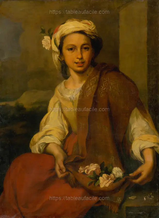 Girl with flowers apercu