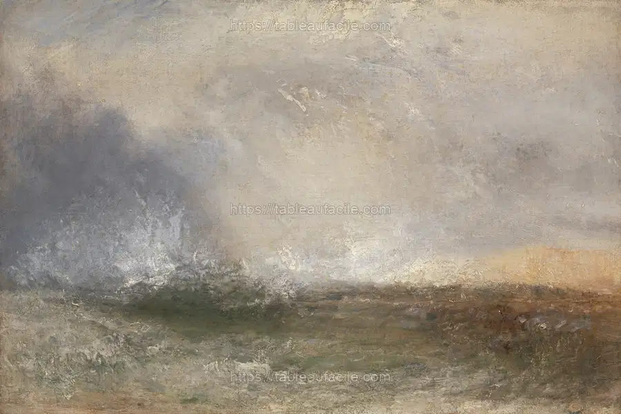 Stormy Sea Breaking on a Shore apercu