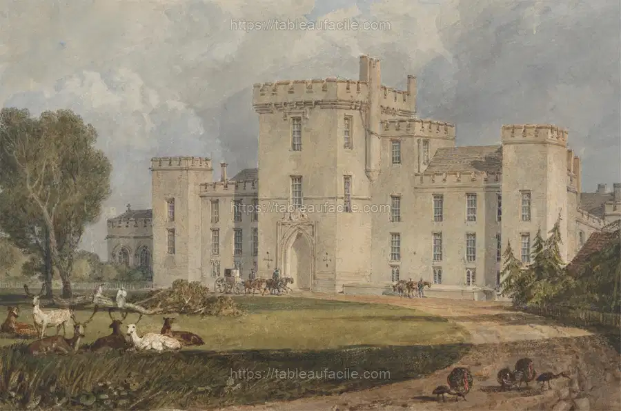 View of Hampton Court, Herefordshire, from the Northwest apercu