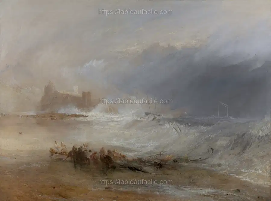 Wreckers -- Coast of Northumberland, with a Steam-Boat Assisting a Ship off Shore apercu